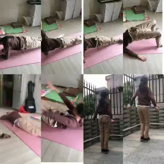 市体校武术队队员居家训练视频。