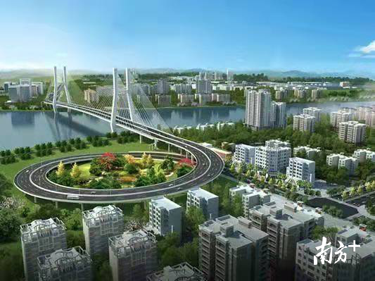 大桥效果图。 大桥效果图。