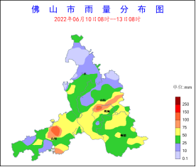 6月10日8时到13日8时,全市平均降雨量41.8毫米,有5个自动气象站累积雨量超过100毫米.png