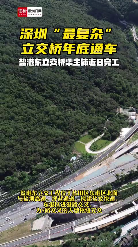 深圳“最复杂”立交桥将于年底通车！盐港东立交桥梁主体近日完工