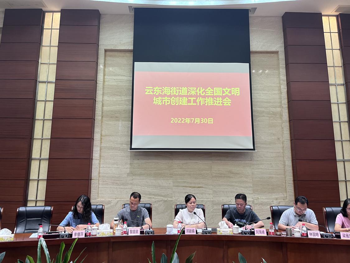 云东海街道召开深化全国文明城市创建工作推进会。云东海街道供图jpg.jpg