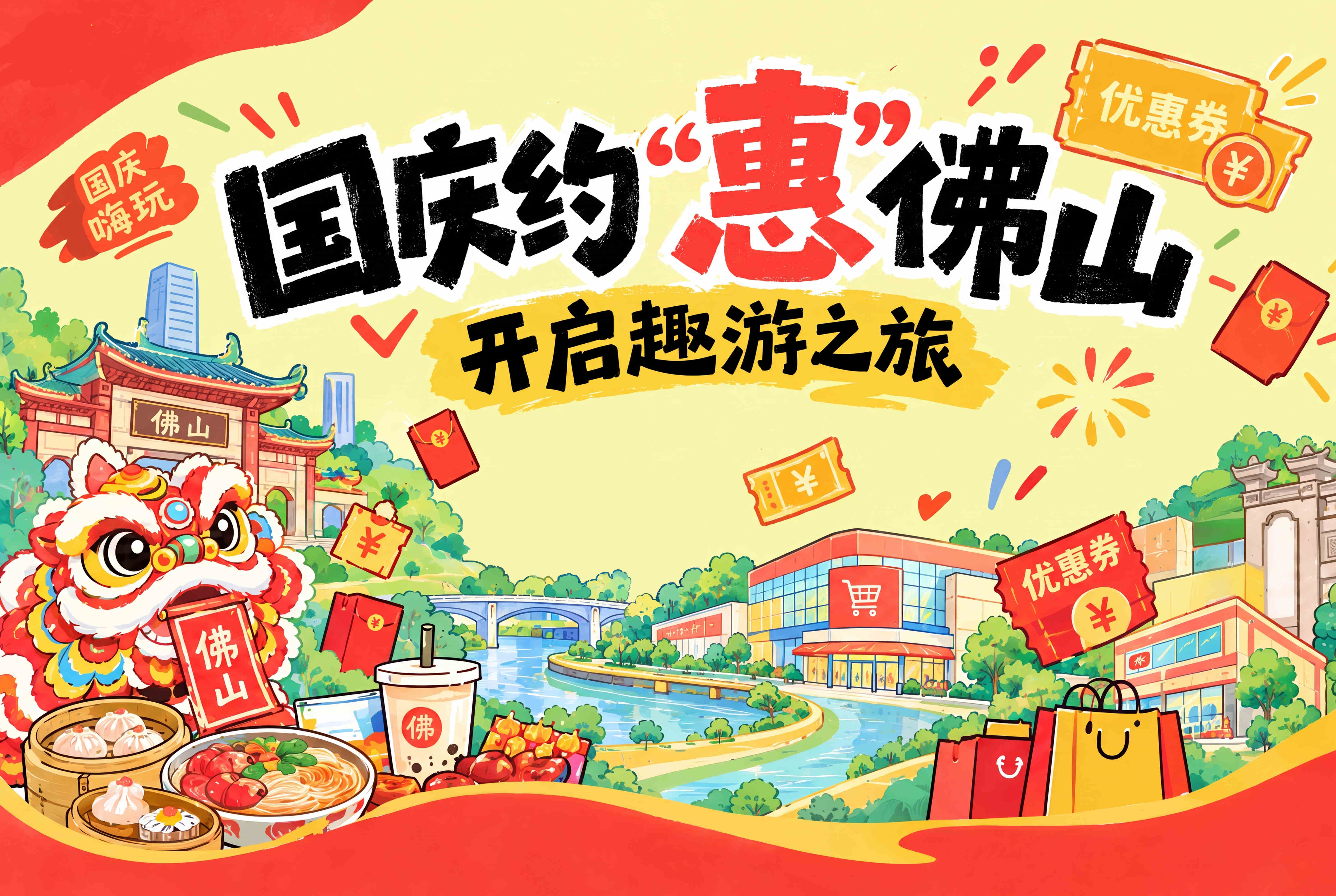 约 “惠” 国庆,佛山多个商圈优惠上新,19.9元起开启假日逛吃!
