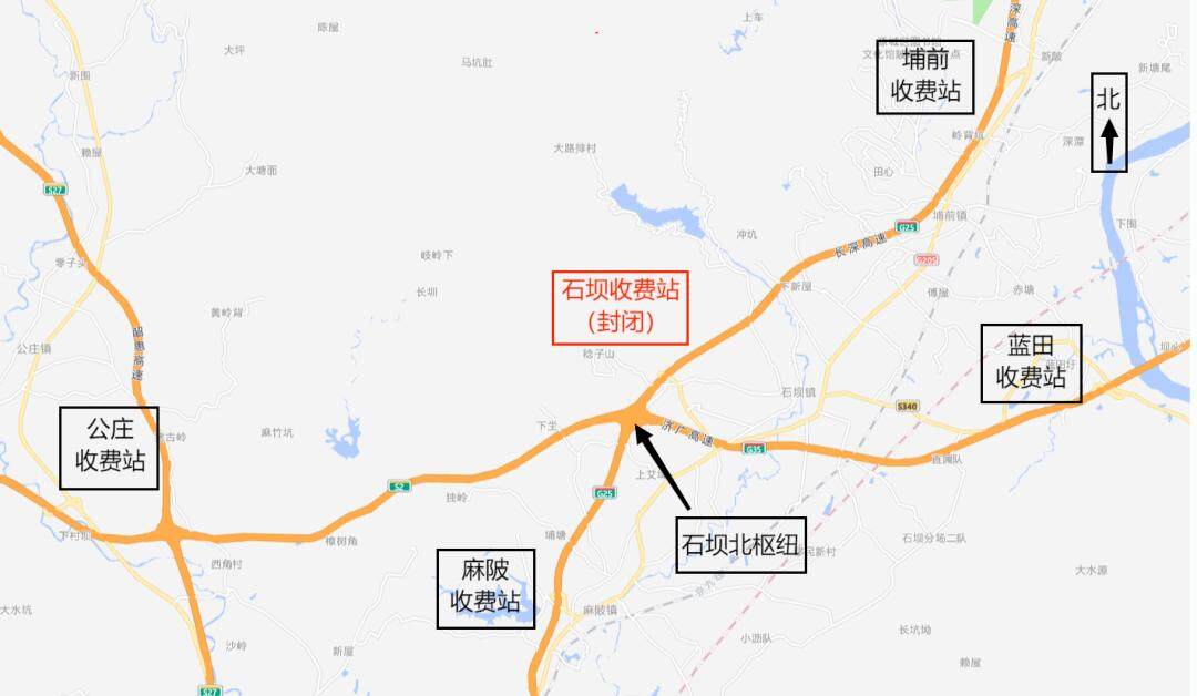石坝站绕行示意图。 石坝站绕行示意图。