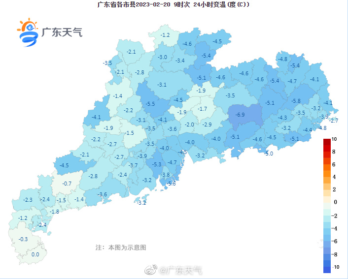 受冷空气影响,我省同比昨天,东部降温幅度达3~7°C,西部和北部0~5°C.jpg