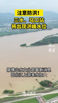 请停止一切亲水活动！ 三水、马口站将出现洪峰水位