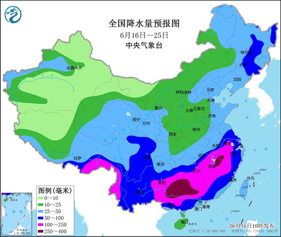 未来10天全国降雨量预报png