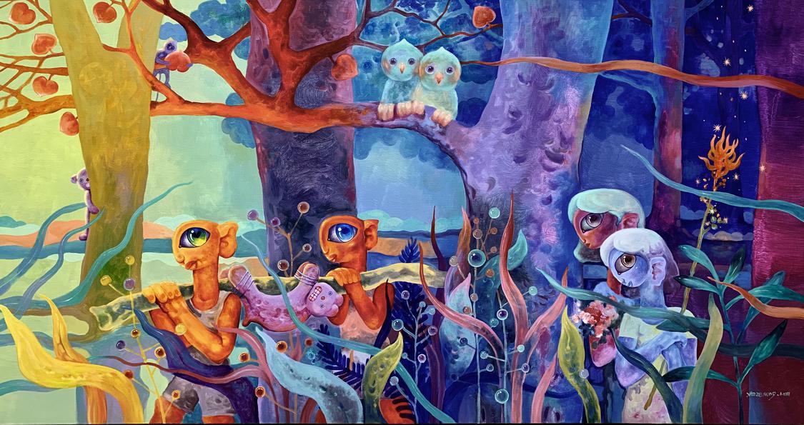 严泽明 《收获一只大笨熊》 80x150cm 布面丙烯 2021.jpg