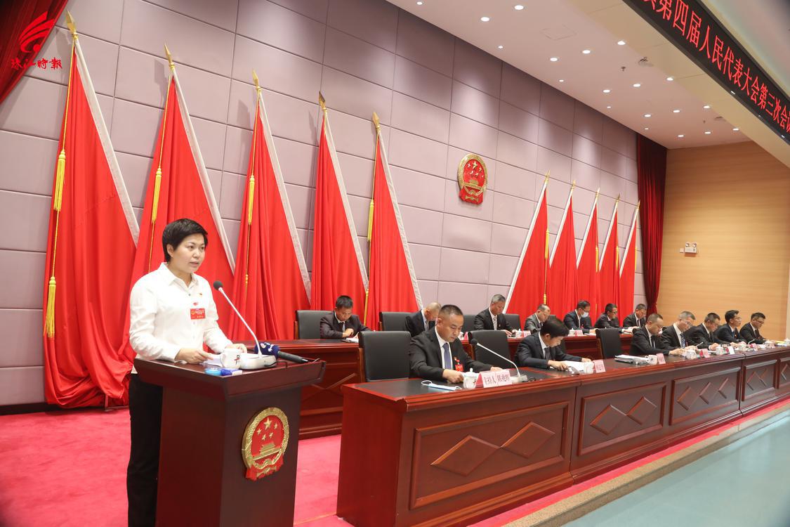 2、丹灶镇党委副书记、镇长何敏仪作《丹灶镇2022年上半年经济运行情况报告》。.JPG
