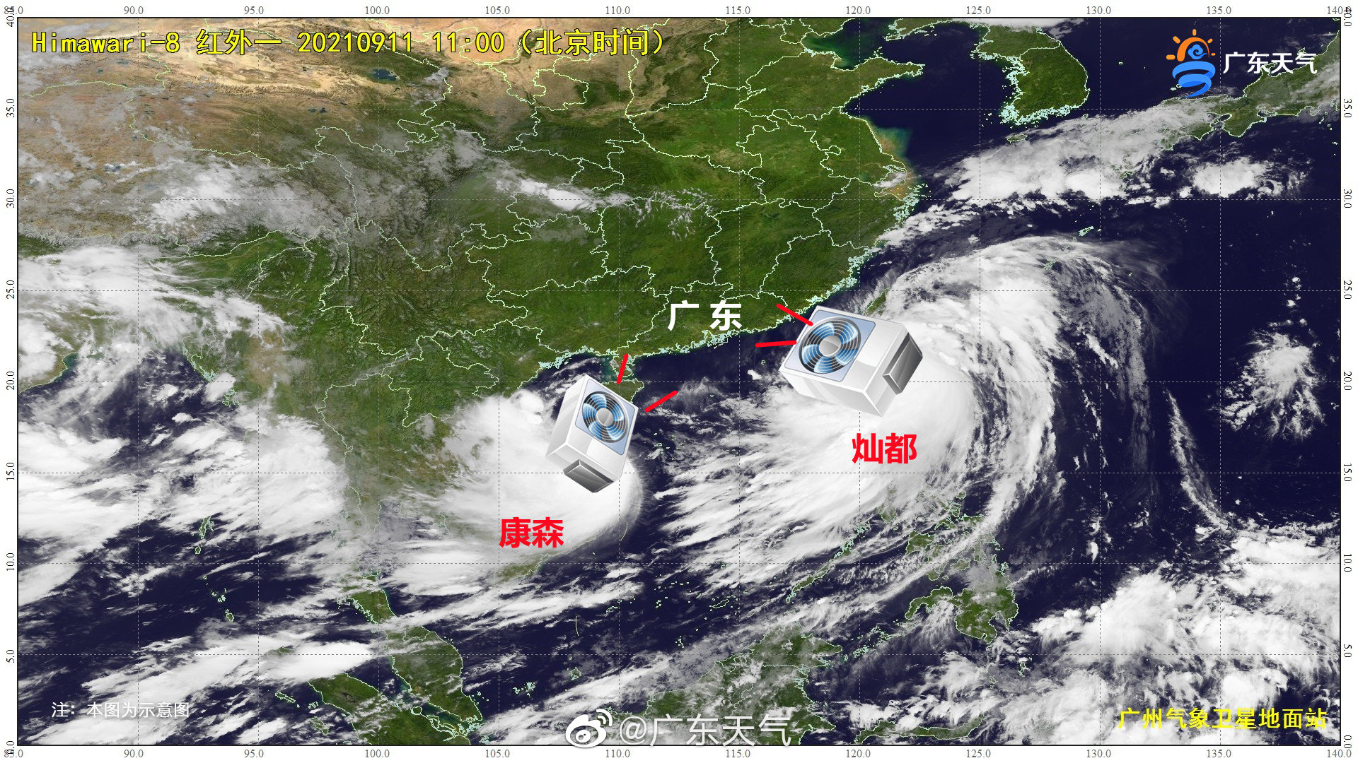 2021年9月11日,康森、灿都的双“空调外机”热风夹击,外加副高“煽风点火”,我省天气炎热高温.jpg