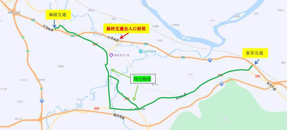 杨村站绕行示意图。 杨村站绕行示意图。