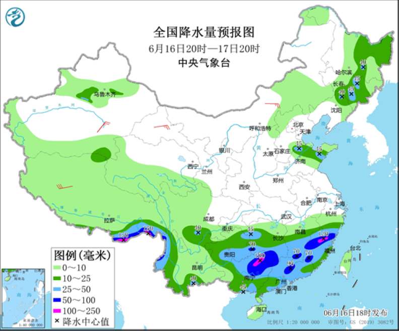 全国降水量预报图(6月16日20时-17日20时).png