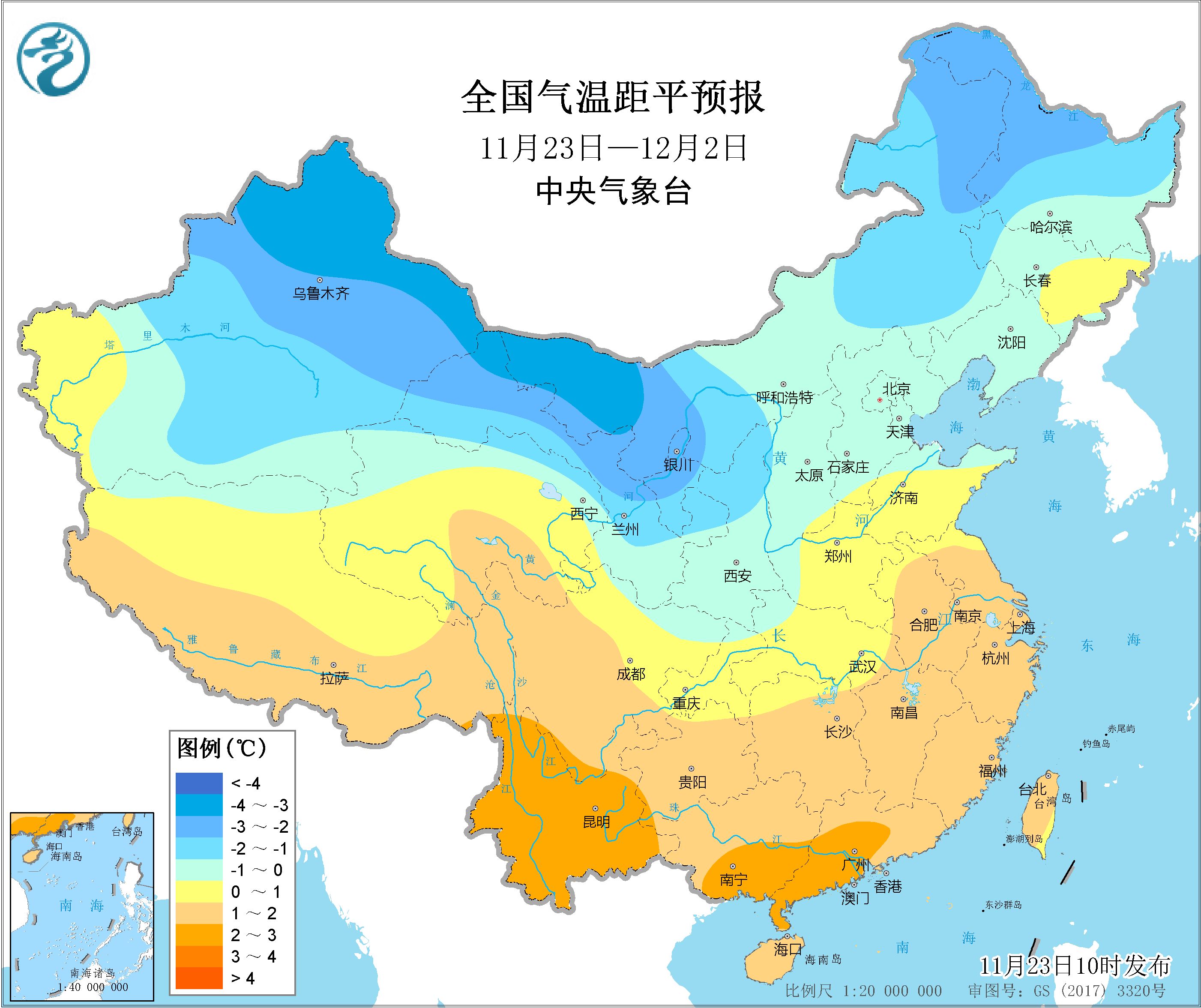 26日之前,我国大部地区气温持续偏高;之后,影响我国的冷空气势力加强,大部地区气温将转为较常年明显偏低。.jpg