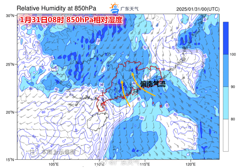 偏南气流上岸导致空气湿度增加。.jpg