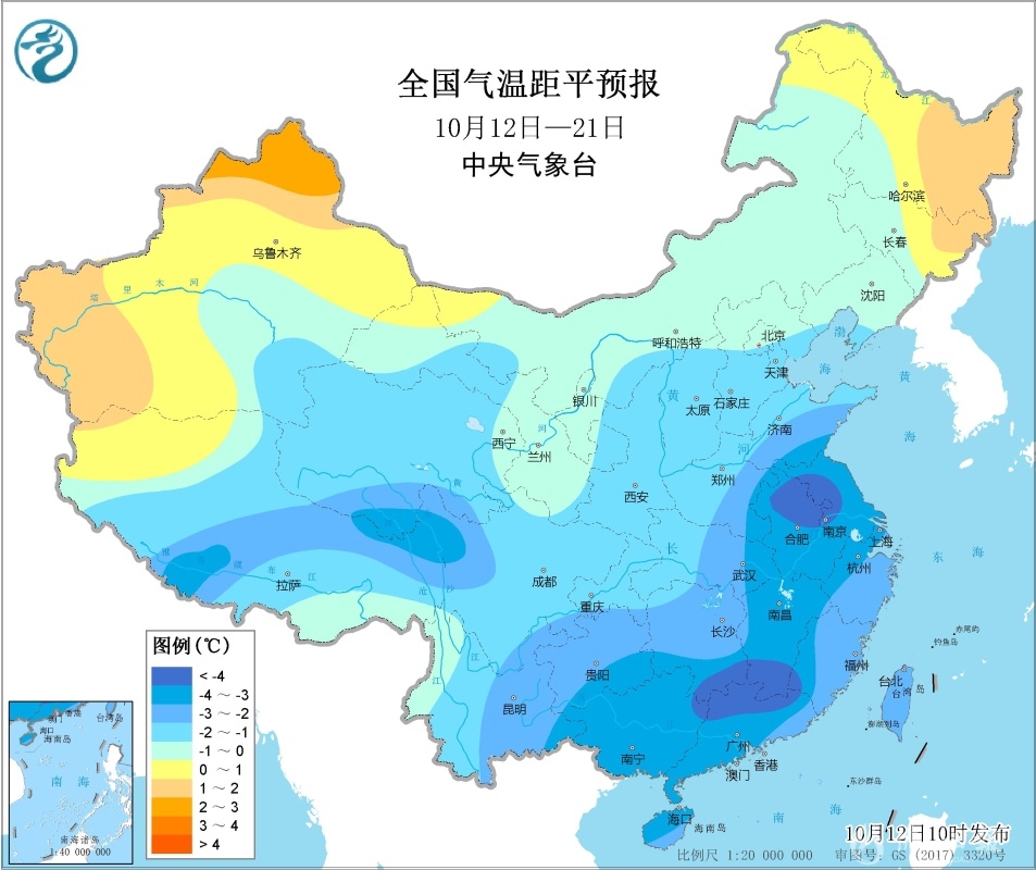 未来10天(10月12-21日)全国气温距平预报.jpg