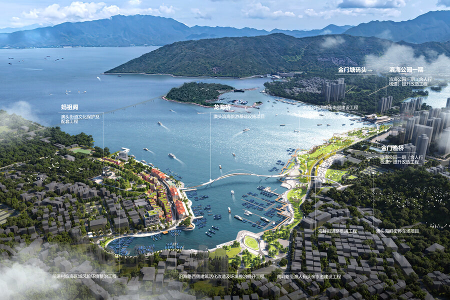 大亚湾滨海岸线整治提升工程整体效果图。 大亚湾滨海岸线整治提升工程整体效果图。