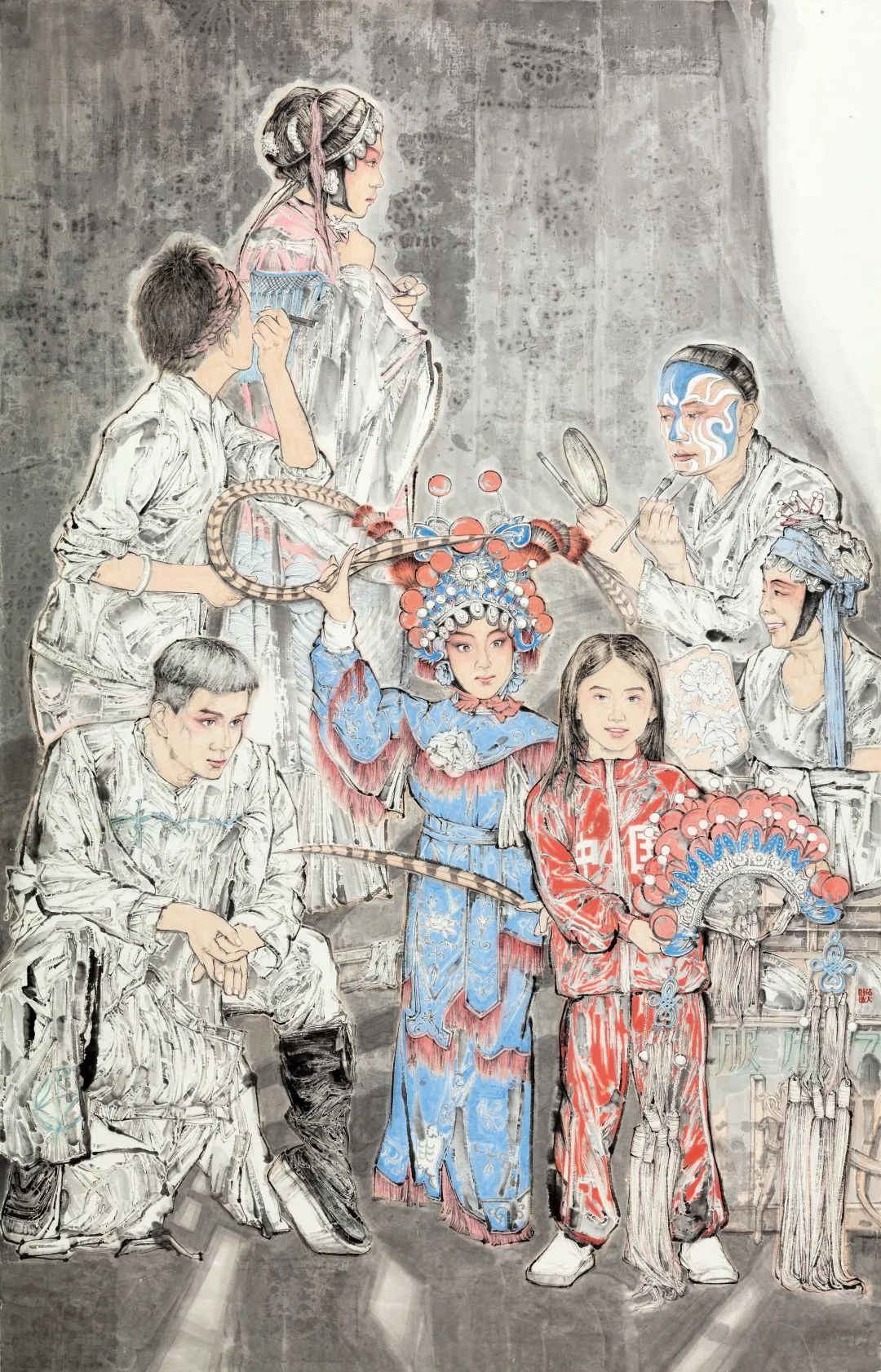 邱大尉 梨园日记 220x144cm 纸本设色 2019年.jpg