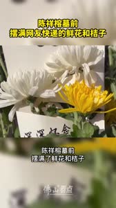 陈祥榕墓前摆满网友快递的鲜花和桔子