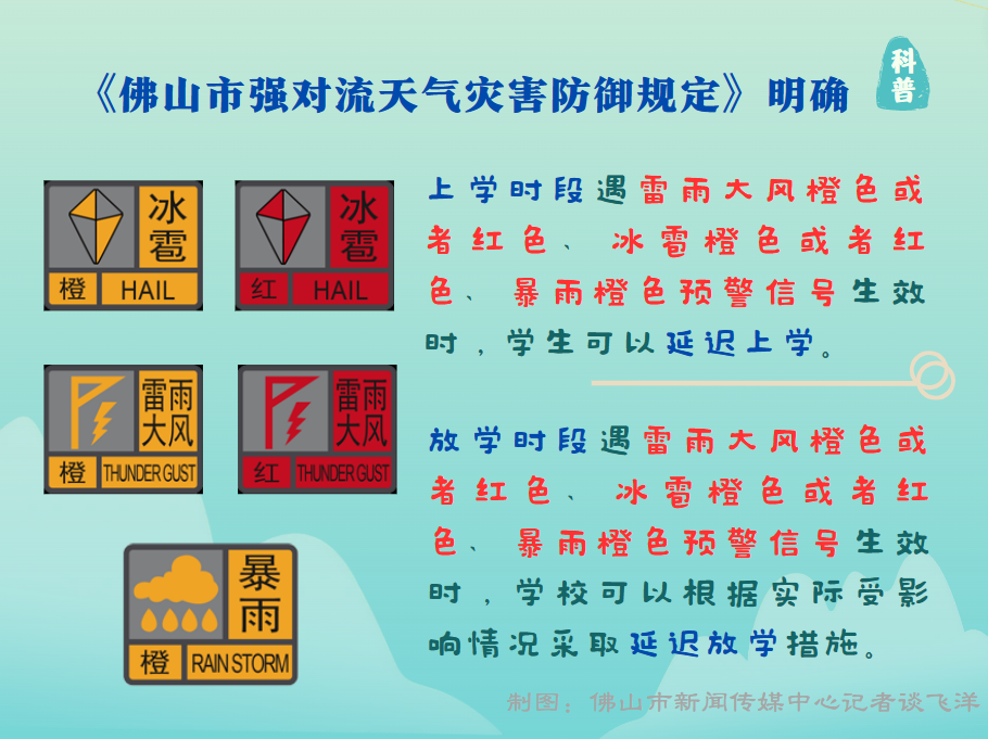 《佛山市强对流天气灾害防御规定》关于延迟上学、放学的规定。(佛山市新闻传媒中心记者谈飞洋).png