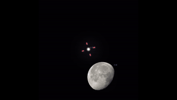 北京地区的月掩土星模拟画面。Stellarium.gif