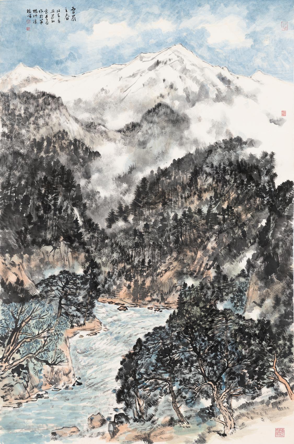 2.方楚乔 雪岭之春 187cmx124cm 纸本设色 2021年.jpg