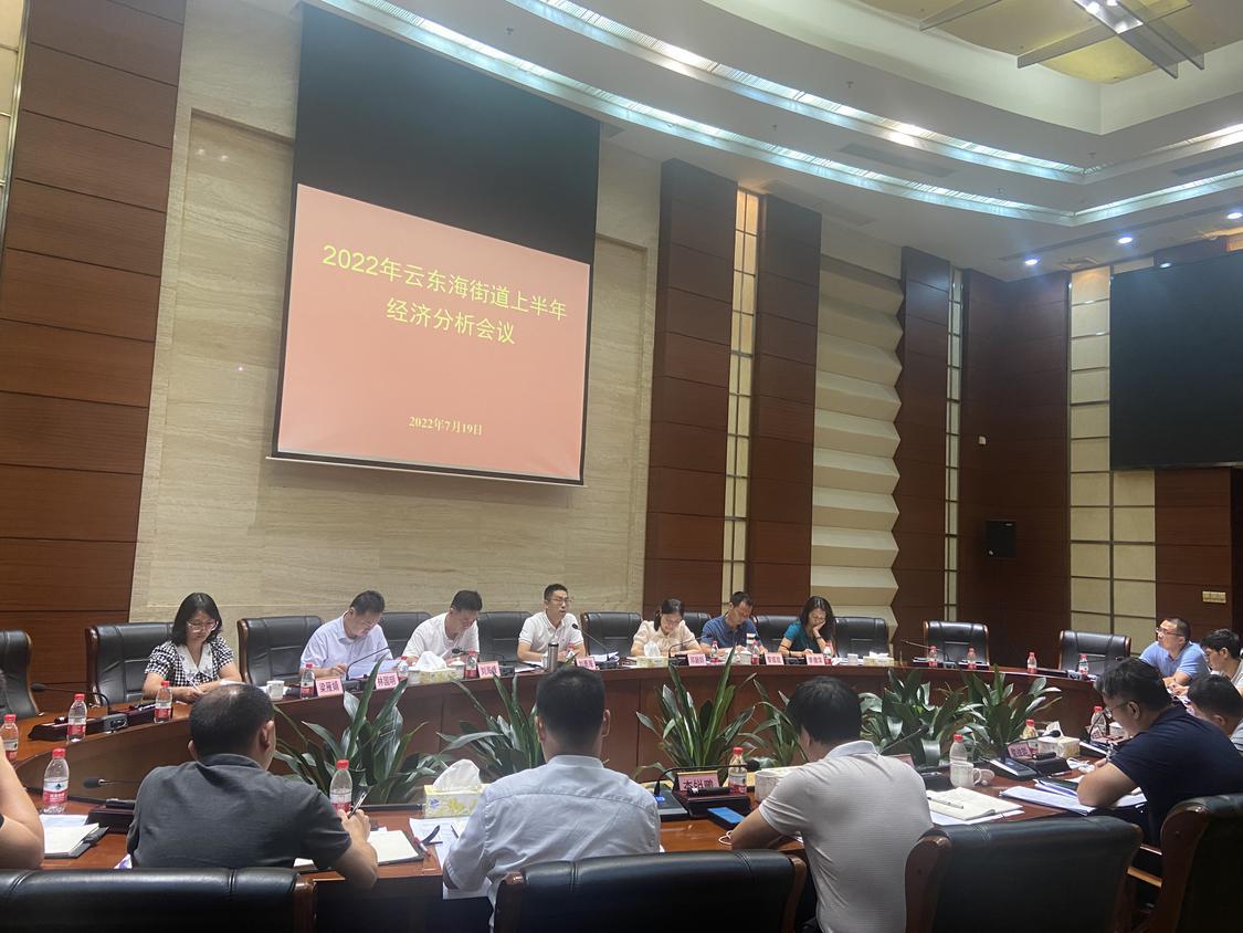 云东海街道召开2022年上半年经济分析会。云东海街道供图.jpg