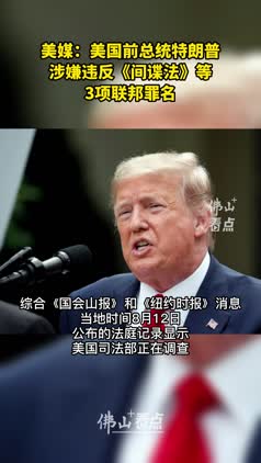 美媒：美国前总统特朗普涉嫌违反《间谍法》等3项联邦罪名