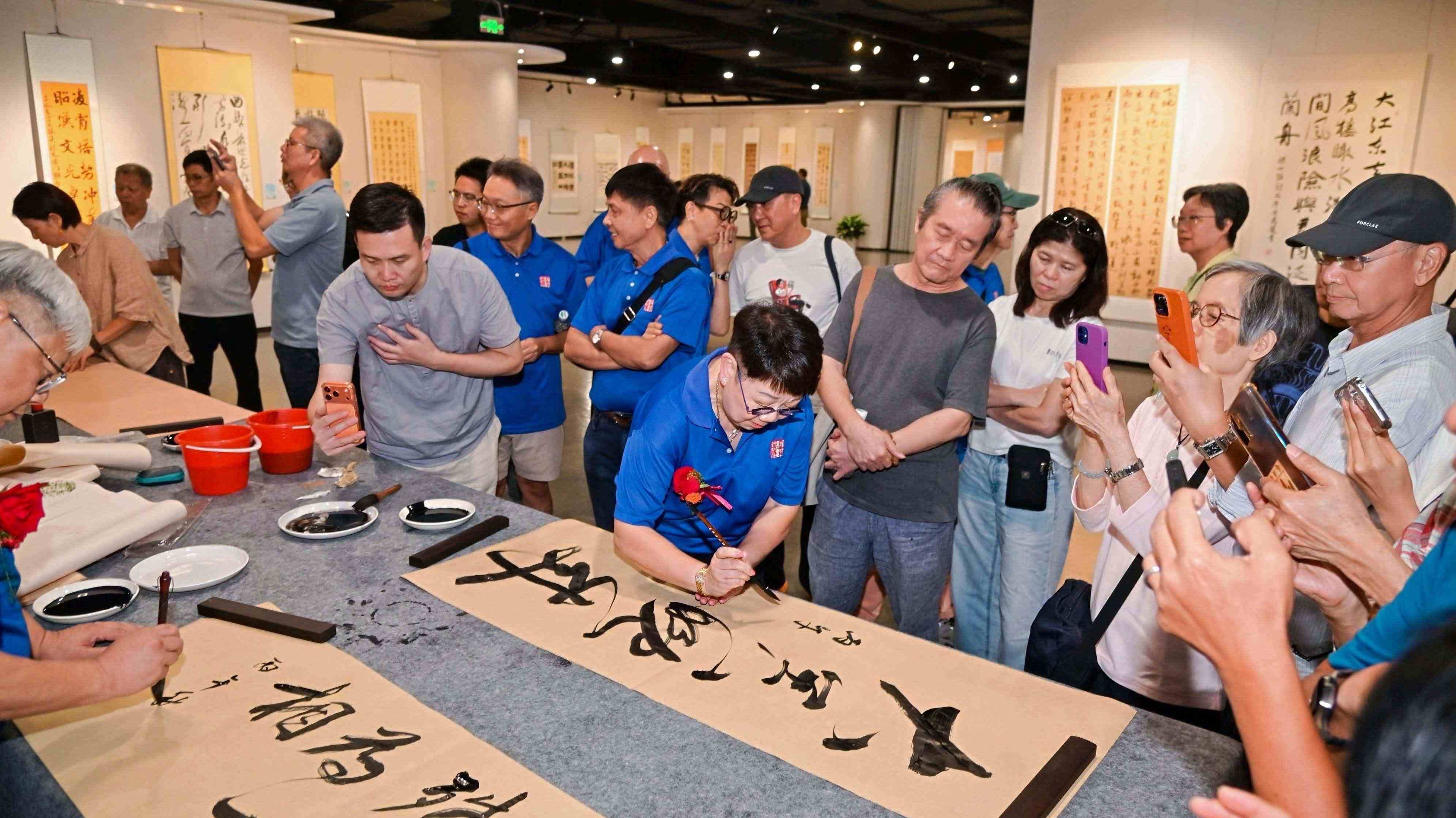 淼港心同心，双庆翰墨情！三水・香港书画展在三水开幕