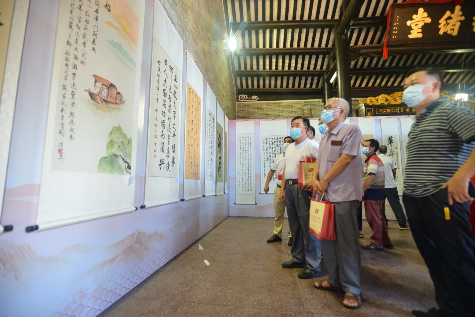 翰墨丹青爱党情!均安镇庆祝建党百年书画作品展览今日开幕