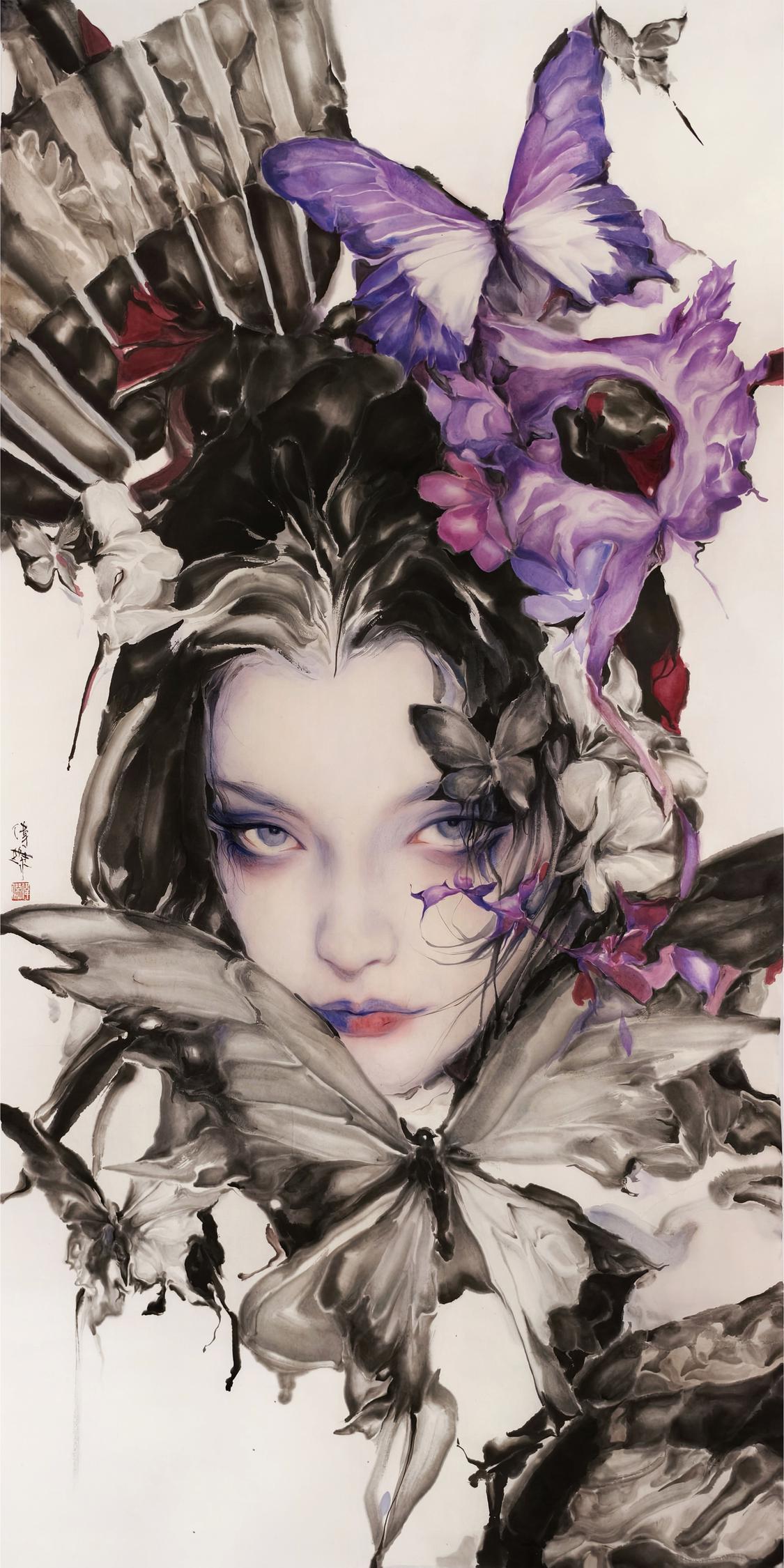 钟伟杰 绽放 138x69cm 纸本设色 2024年.jpg
