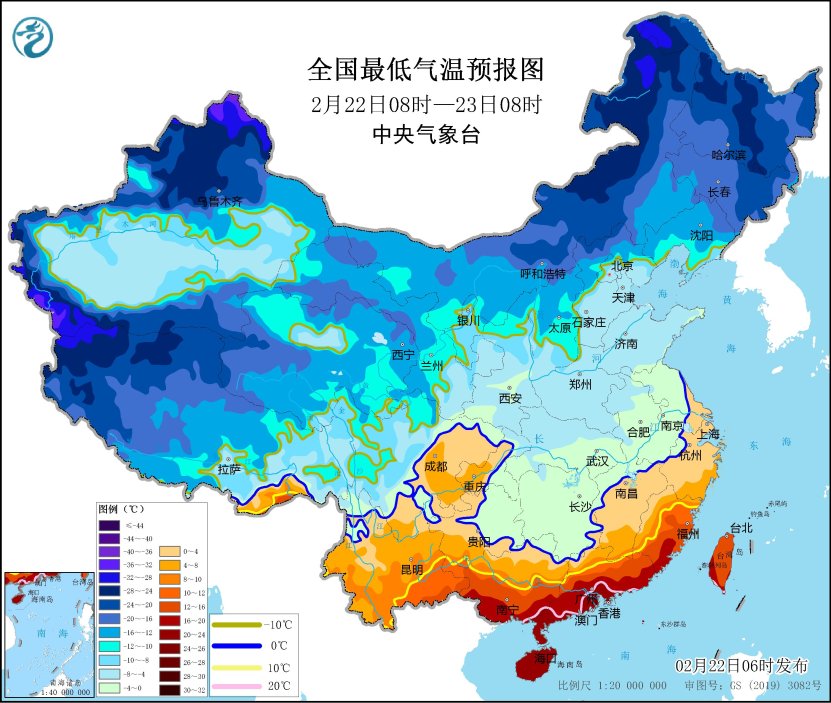 全国最低气温预报图(2月22日08时-23日08时).jpg