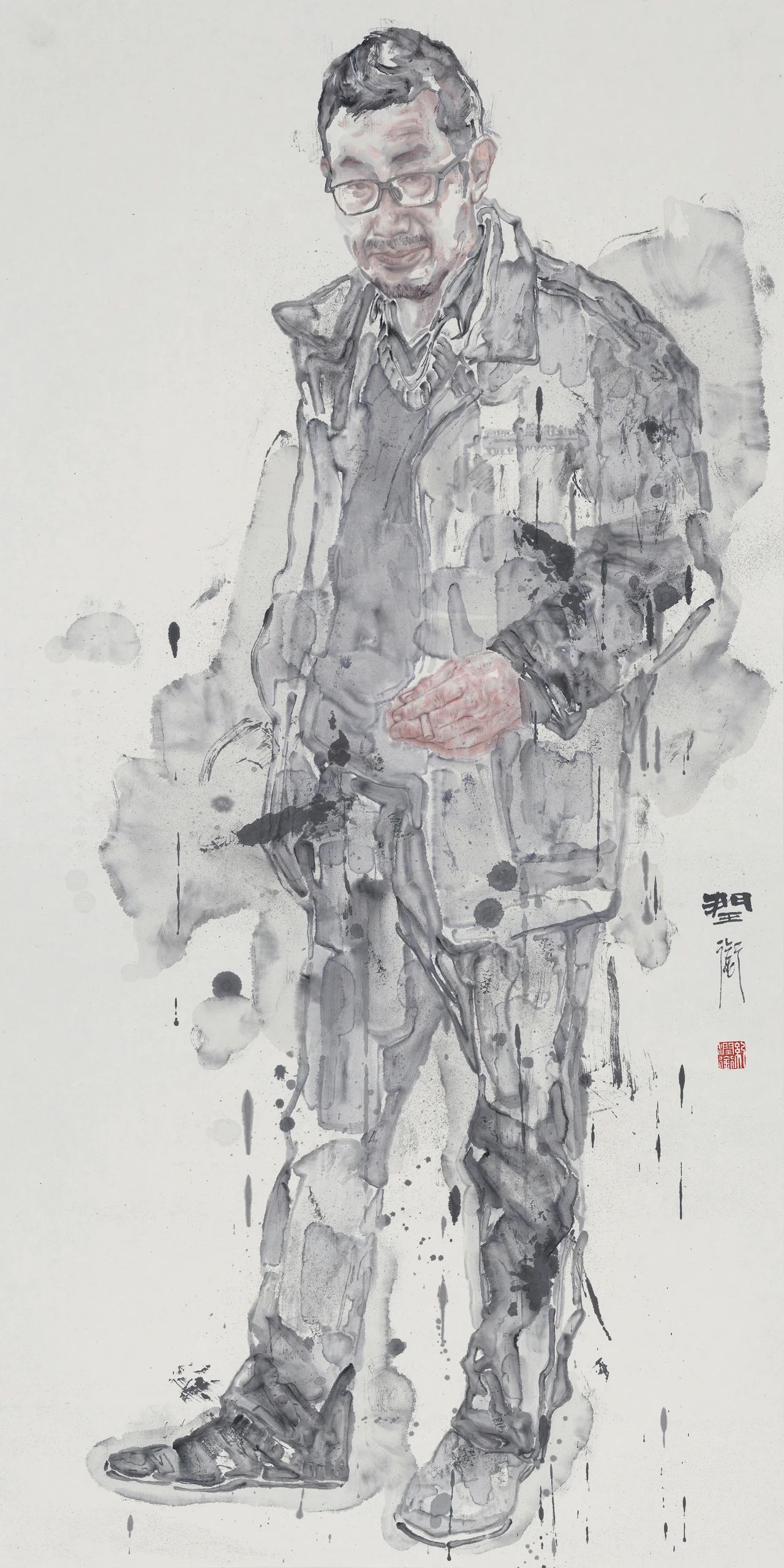 纪润衔 老师们之周湧老师 138 ×69cm 纸本设色 2024年.jpg