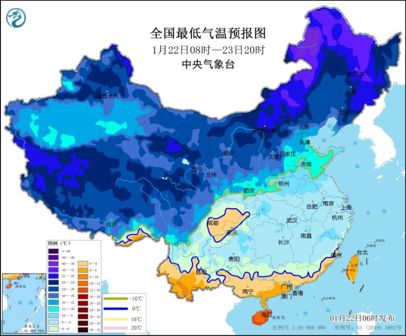 23日最低气温0℃线将南压到广西北部和广东北部一带。.jpg