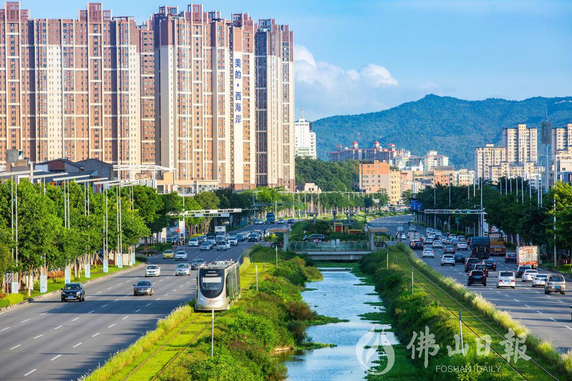 高明氢能源有轨电车行驶在荷富大道上。佛山(4199607)-20230214082009.jpg