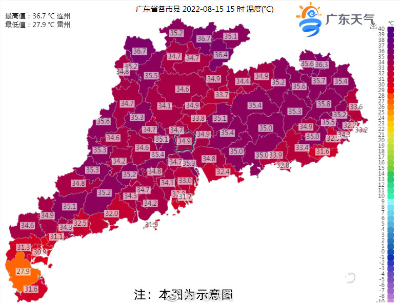 8月15日15时,我市已有两个国家气象观测站录得最高气温超过35℃.jpg