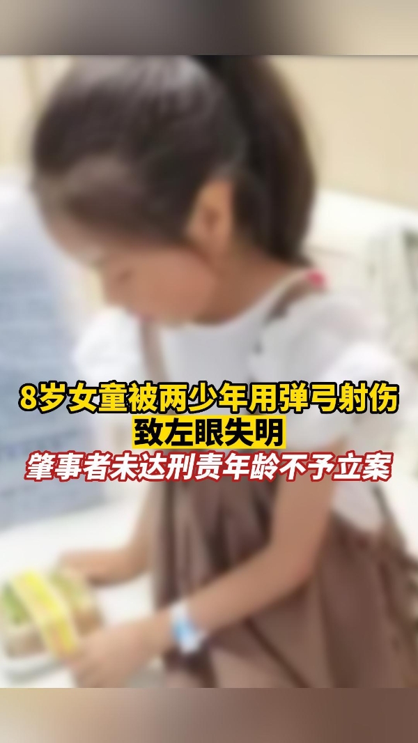 两男孩用弹弓将8岁女童打失明，女童母亲：他们家长至今未道歉
