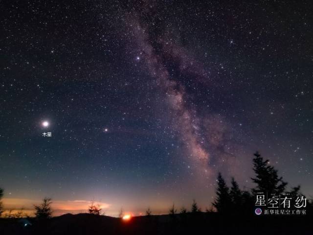 这是天津市天文爱好者胡丰2021年8月1日在河北省保定市涞源县拍摄的木星。(本人供图)