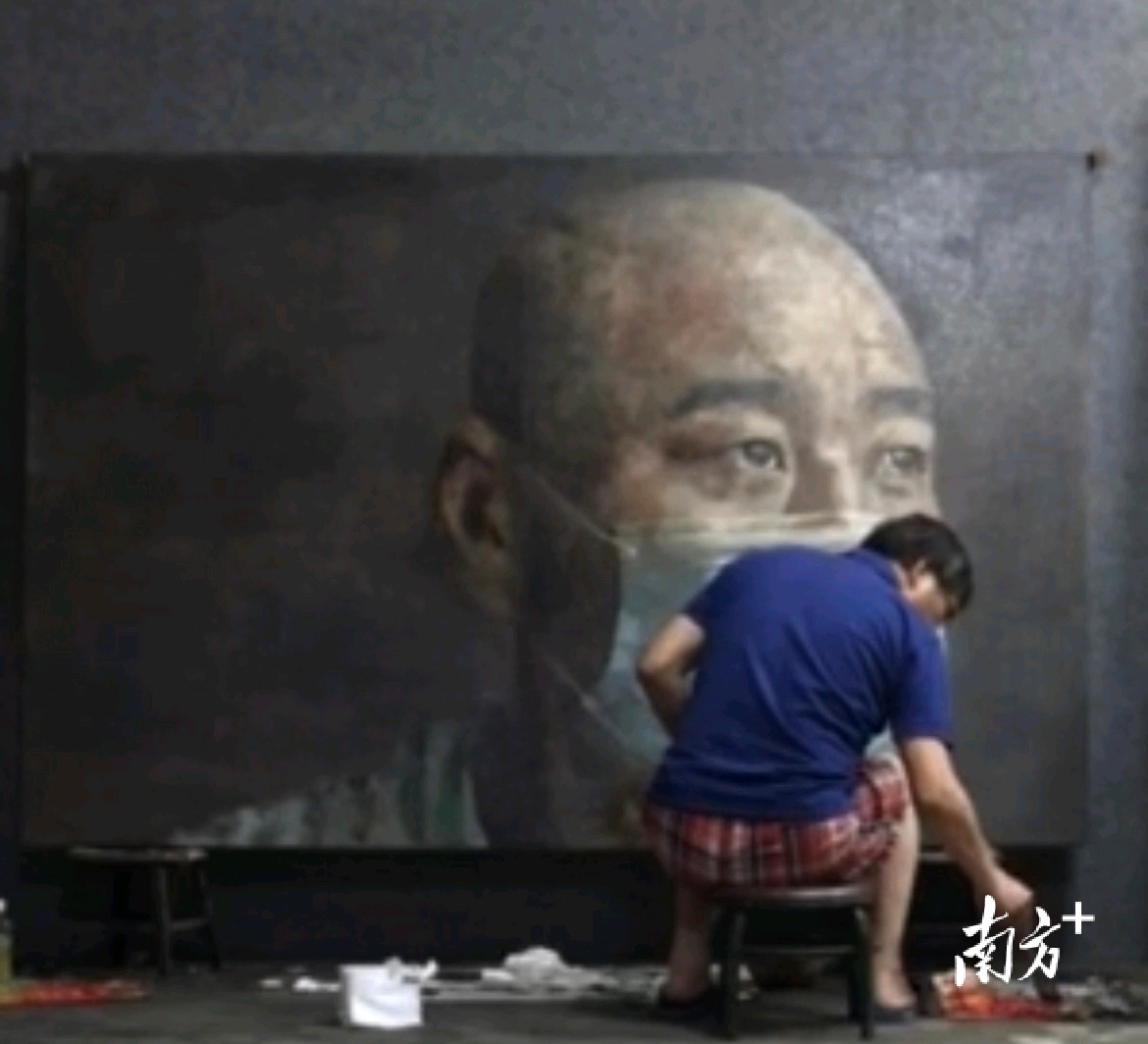 抽象画 僧侶 油彩画 一作藏两馆！冯少协油画《丛飞》创作草图落户深圳美术馆